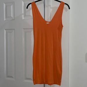 Orange Bodycon Mini Jersey Dress